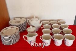 Vintage Art Deco Porcelain 41 piece for 12 Desert Tea set / Coffee set w Pot