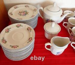 Vintage Art Deco Porcelain 41 piece for 12 Desert Tea set / Coffee set w Pot