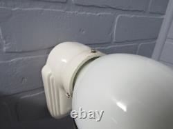 Vintage Art Deco Porcelain Bathroom Vanity Wall Sconces Rewired Black and White
