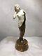 Vintage Art Deco Porcelain & Brass Statue 14x6 Marble Base. See12pix Make Offer
