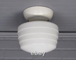 Vintage Art Deco Porcelain Ceiling Light Fixture 8.5 Long Restored Farmhouse