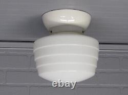 Vintage Art Deco Porcelain Ceiling Light Fixture 8.5 Long Restored Farmhouse