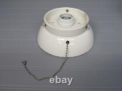 Vintage Art Deco Porcelain Ceiling Light Fixture 8.5 Long Restored Farmhouse