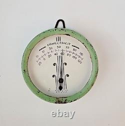 Vintage Art Deco Porcelain Fahrenheit Household Thermometer