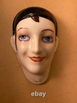 Vintage Art Deco Porcelain Half Face Doll Flapper Era Germany REDUCED