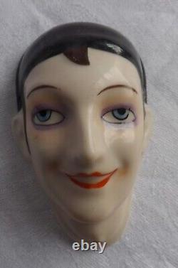 Vintage Art Deco Porcelain Half Face Doll Flapper Era Germany REDUCED