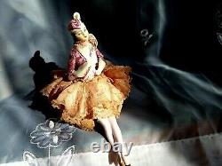 Vintage Art Deco Porcelain Pin Cushion Doll Sitting Lady Collectible