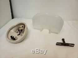 Vintage Art Deco Porcelain Sconce Wall Light Fixture Slip Shade Milk Glass Plug