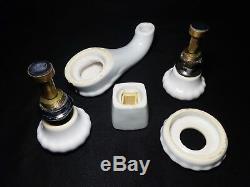 Vintage Art Deco Porcelaine De Paris France Glazed Ceramic Bath Faucet, Knob Set