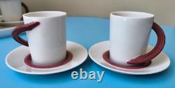 Vintage Art Deco Rosenthal Porcelain White & Red Coffee Set Studio-Line Germany