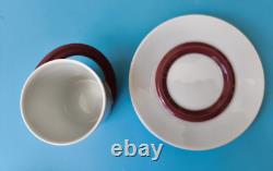 Vintage Art Deco Rosenthal Porcelain White & Red Coffee Set Studio-Line Germany