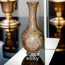 Vintage Art Deco vase in glazed faience marbled glaze In Beautiful Colors