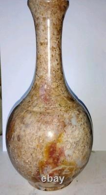 Vintage Art Deco vase in glazed faience marbled glaze In Beautiful Colors