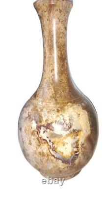 Vintage Art Deco vase in glazed faience marbled glaze In Beautiful Colors