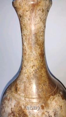 Vintage Art Deco vase in glazed faience marbled glaze In Beautiful Colors
