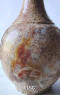 Vintage Art Deco vase in glazed faience marbled glaze In Beautiful Colors