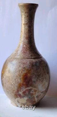 Vintage Art Deco vase in glazed faience marbled glaze In Beautiful Colors