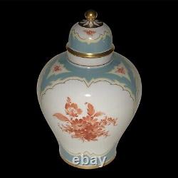 Vintage Augarten Wien Royal Vienna Art Deco Hand Painted Floral Lidded Vase Jar