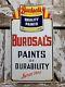 Vintage Burdsals Paints Porcelain Sign 1953 Art Deco Empire Dbl Sided Hardware