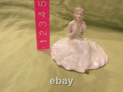 Vintage Czech Royal Dux Bohemian Art Deco Sitting Lady Full Skirt Figurine