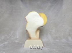 Vintage Czechoslovakia 6 in Porcelain Figurine Art Deco Yellow Hat Woman