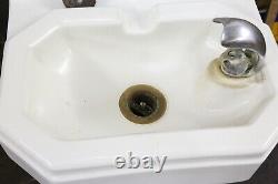 Vintage Drinking Water Fountain Art Deco Porcelain School House mount Standard