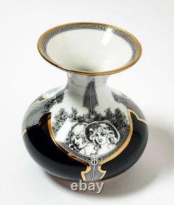Vintage Endre Szasz Hollohaza Hungary Porcelain Vase Art Deco