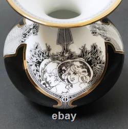 Vintage Endre Szasz Hollohaza Hungary Porcelain Vase Art Deco