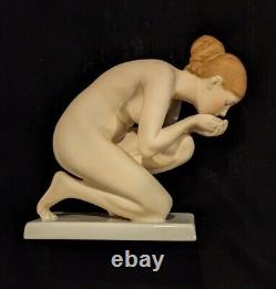 Vintage Ernst Wenck Rosenthal Porcelain Figurine The Girl Drinking Germany
