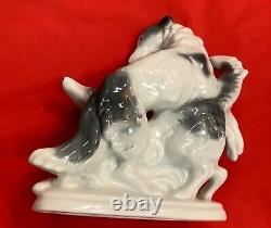 Vintage Fasold & Stauch Germany Porcelain Borzoi Dogs Figurine Fine Preowned Con