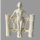 Vintage Figural Art Nouveau Deco 6.5 Art Pottery Porcelain Triple Bud Vase