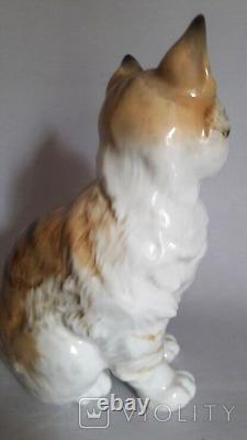 Vintage Figurine Cat Hutschenreuther Porcelain Statue Germany Art Rare Old 20th