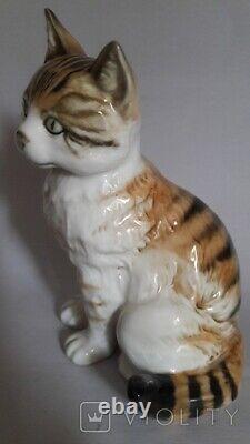 Vintage Figurine Cat Hutschenreuther Porcelain Statue Germany Art Rare Old 20th