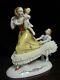 Vintage German Dresden Sitzendorf Porcelain Lace Figurine Mother And Two Girls