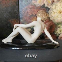 Vintage Goldscheider Art Deco Nude Lady Josef Lorenzl Large Porcelain Figurine