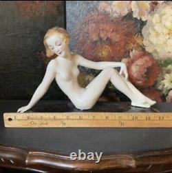 Vintage Goldscheider Art Deco Nude Lady Josef Lorenzl Large Porcelain Figurine