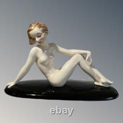 Vintage Goldscheider Art Deco Nude Lady Josef Lorenzl Large Porcelain Figurine