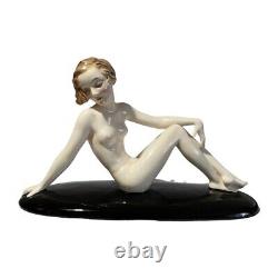 Vintage Goldscheider Art Deco Nude Lady Josef Lorenzl Large Porcelain Figurine