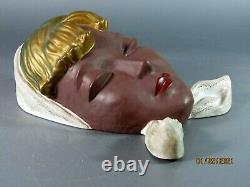 Vintage Goldscheider Wall Hanging Girl Art Deco Nouveau Terracotta West Germany