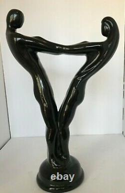 Vintage Haeger Pottery Dancing Couple MCM Modern Art Deco 17 Statue Sculpture