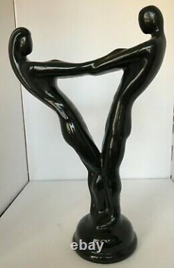 Vintage Haeger Pottery Dancing Couple MCM Modern Art Deco 17 Statue Sculpture