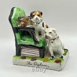 Vintage Hand Painted 3 Dogs Art Deco Porcelain Figurine Figure Statue Old Stuff