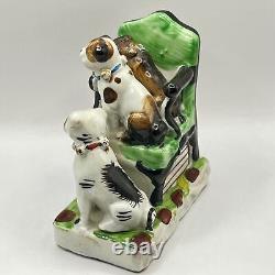 Vintage Hand Painted 3 Dogs Art Deco Porcelain Figurine Figure Statue Old Stuff