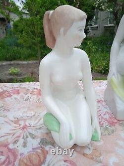 Vintage Hungarian Porcelain AQUINCUM Nude Woman Figurine Art Deco