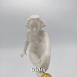 Vintage Hutschenreuther Art Deco Porcelain German Figure Woman Style Gold Balls