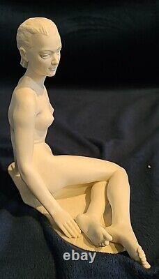 Vintage Hutschenreuther Sitting Nude Woman Hans Achtziger Designer, Bisque, Mint