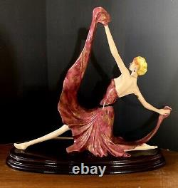 Vintage Italian A. Santini porcelain Art Deco figurine, 16 high x 18 wide