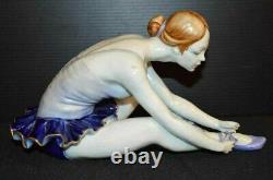 Vintage Italian Art Deco Tiche Galletti Porcelain Ballerina, 5.5 x 9.5