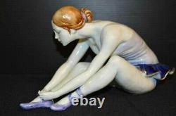 Vintage Italian Art Deco Tiche Galletti Porcelain Ballerina, 5.5 x 9.5