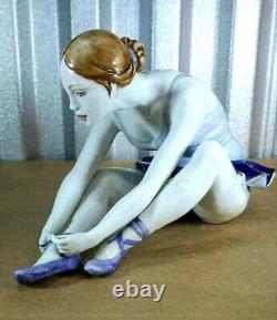 Vintage Italian Art Deco Tiche Galletti Porcelain Ballerina, 5.5 x 9.5